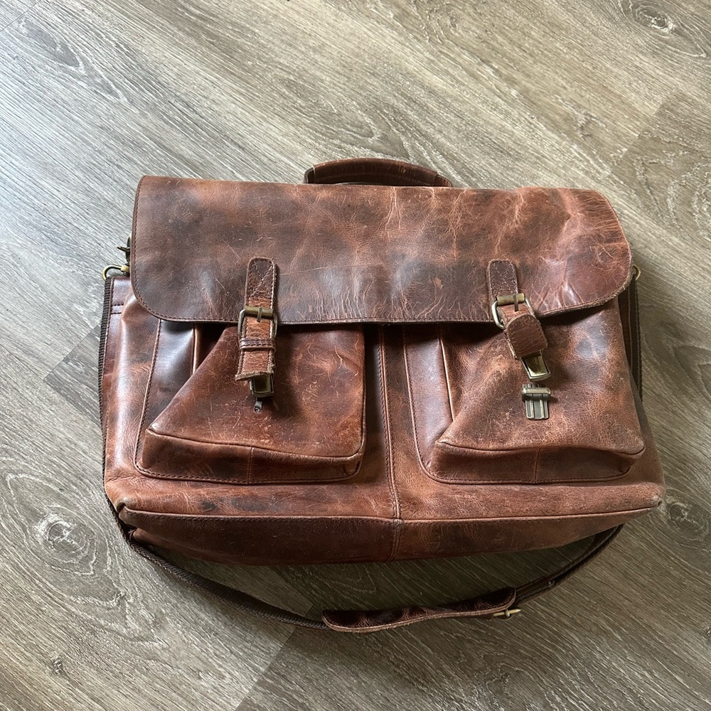 Vintage Brown Leather Messenger Bag - Premium Handmade Satchel